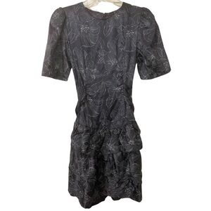 Diamond’s Run Designed by Wayne Diamond Black Puff Sleeve Cocktail Mini Dress